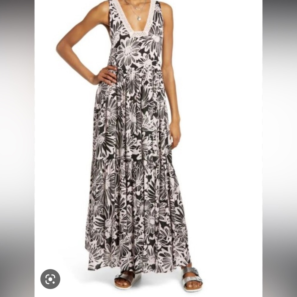 Nwt intimately free people tiers for you maxi dress, tiered, large, boho